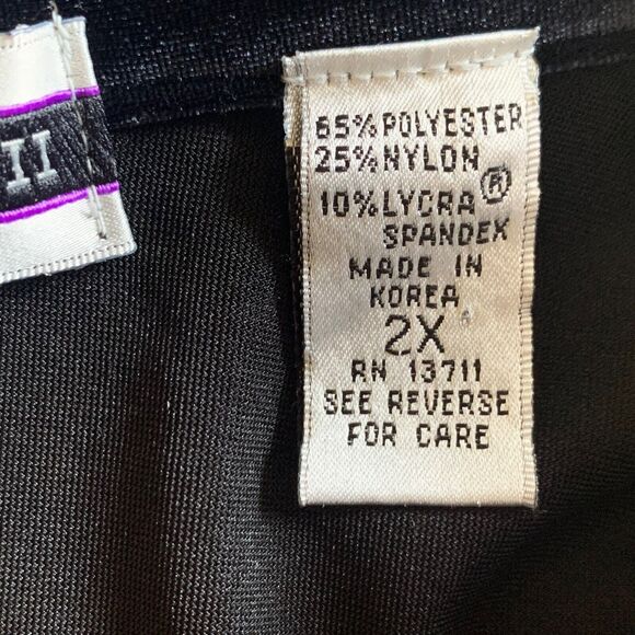 Amanda Smith II Button Front Shirt Shacket Black Velvet Women 2X Beaded Edging - Picture 12 of 13